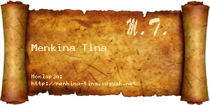 Menkina Tina névjegykártya